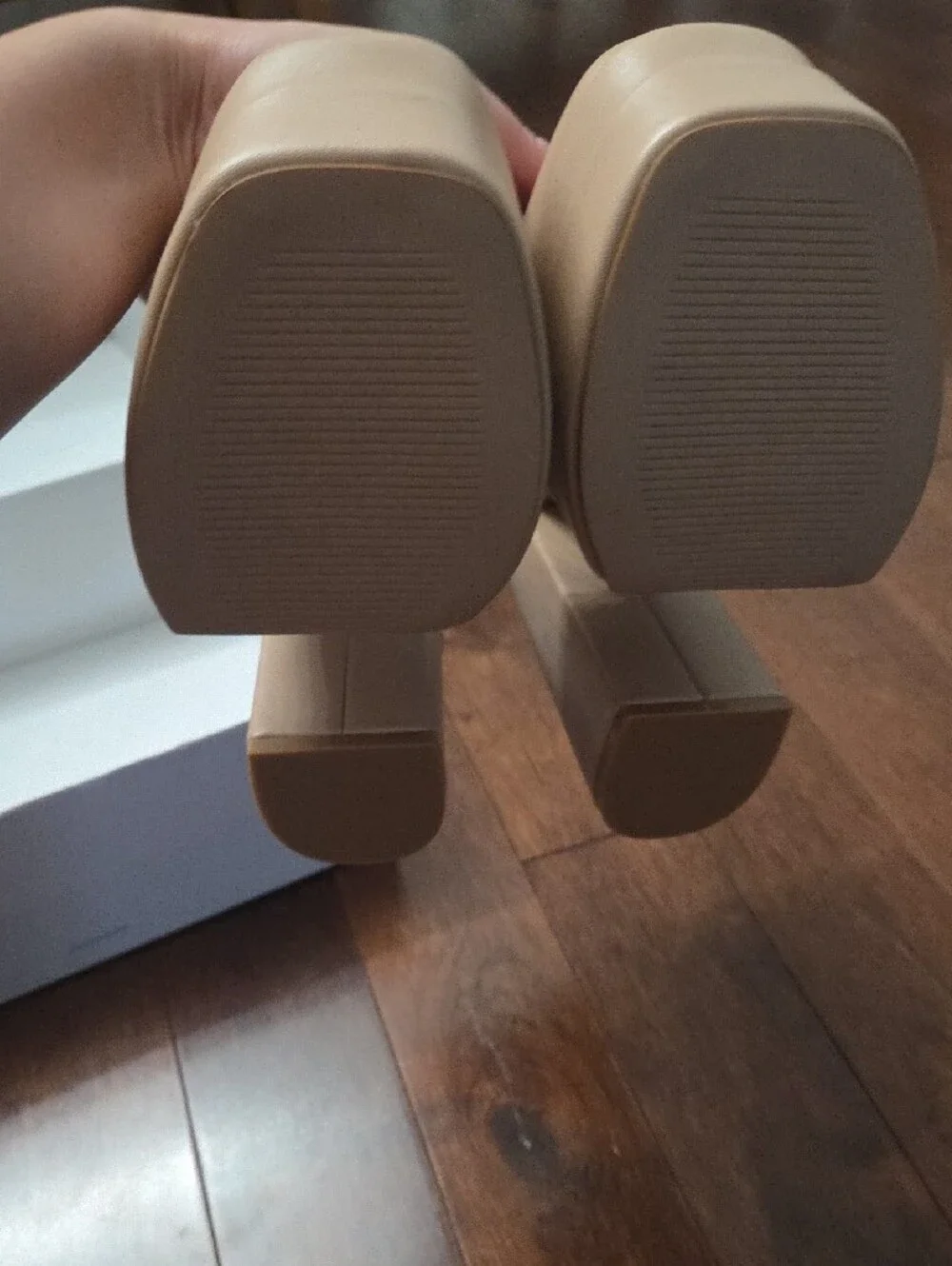 Chunky Platform Mary Jane Pump in Light Beige